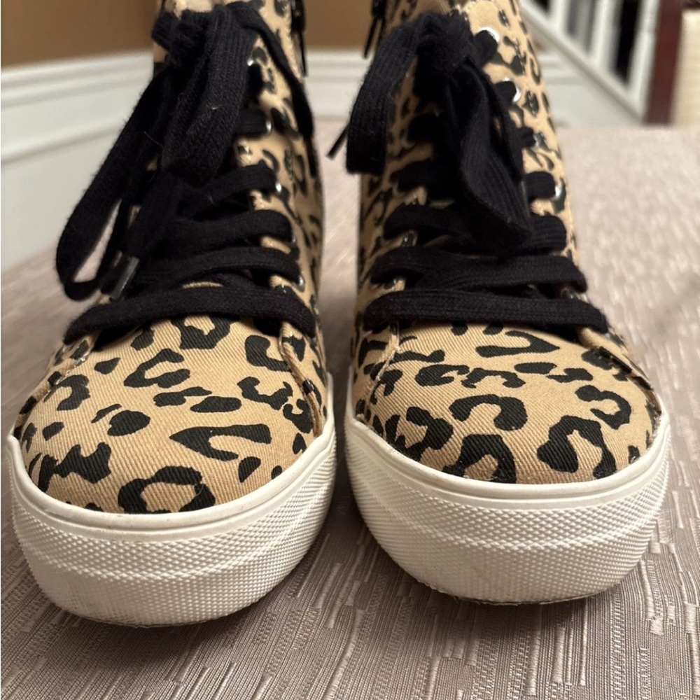 Soda Leopard Print High-Top Sneakers